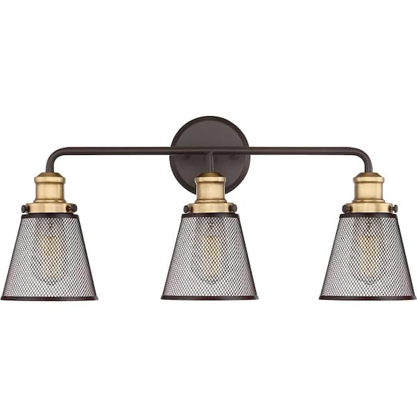 Quoizel Vault 3-Light Western Bronze Vanity Light