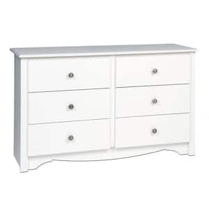 Monterey 6-Drawer White Dresser