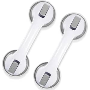 12 in. Concealed Screw Strong Suction Shower Grab Bars in Gray