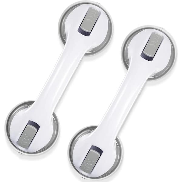 Adrinfly 12 in. Concealed Screw Strong Suction Shower Grab Bars in Gray