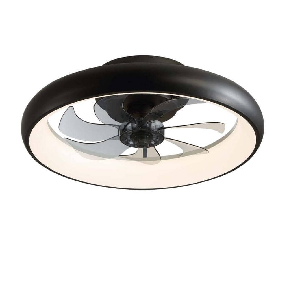 20 in. Modern Indoor Black Low Profile Ceiling Fan with Lights Reversible Rotation and Remote Control price history on PriceWatchPro