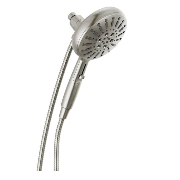 Delta 7-Spray Patterns 1.75 GPM 6.19 in. Wall Mount Handheld Shower Head with SureDock Magnetic in Lumicoat Stainless