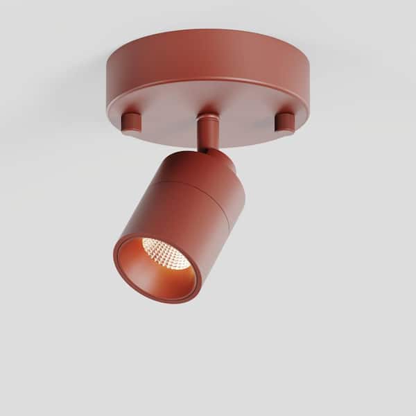 Shura 1-Light Burnt Sienna Integrated LED Spotlight w/ Rotatable Light Head Flush Mount Wall Sconce 3000 K 1370 Lumens