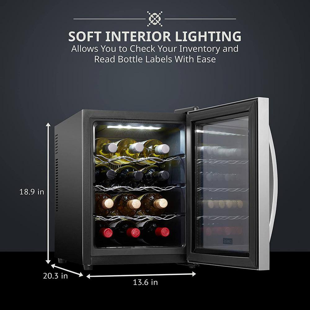 Schmécké 12 Bottle Stainless Steel Thermoelectric Freestanding Wine Cooler