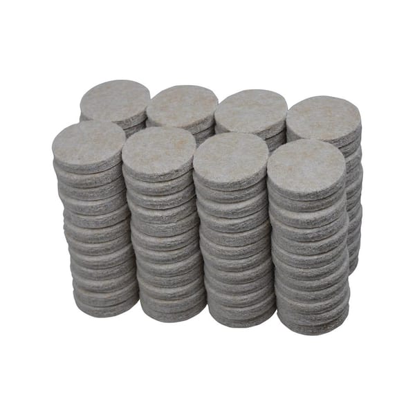 1 in. Beige Round Felt Heavy Duty Self Adhesive Furniture Pads (96-Pack)