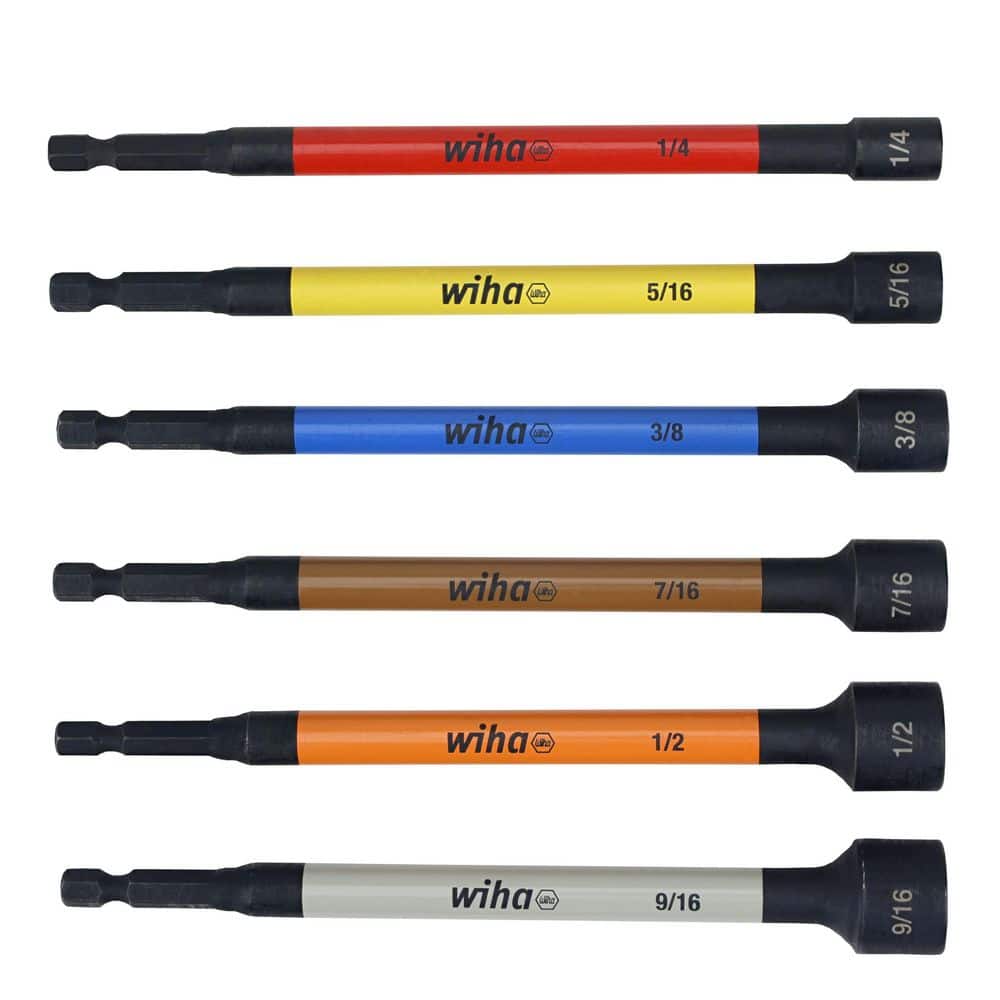 Wiha 6 in. Color Coded Magnetic Nut Setter Set Imperial OAL