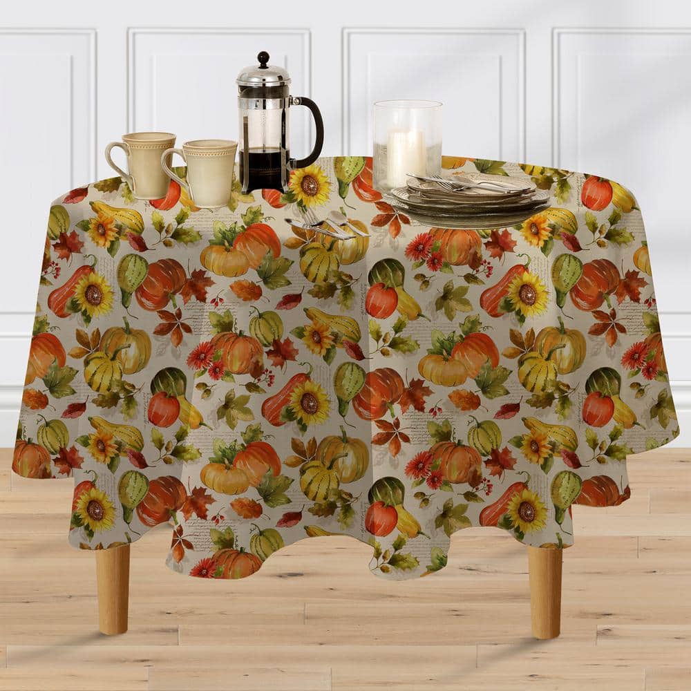 Elrene Grateful Season Fall Printed Tablecloth 21639MLT