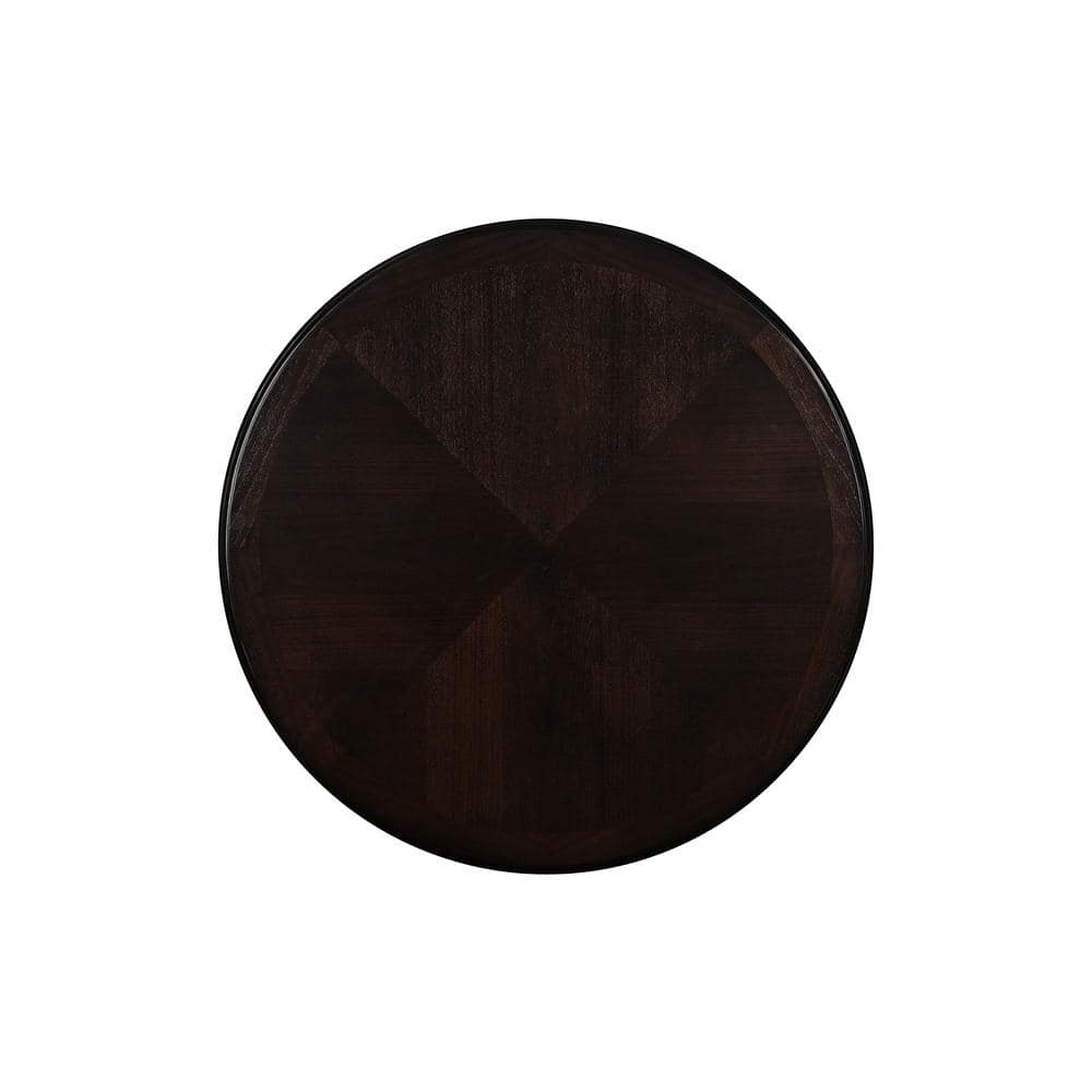 Ebony Round Transitional Wood Pub Table with 4 Chairs