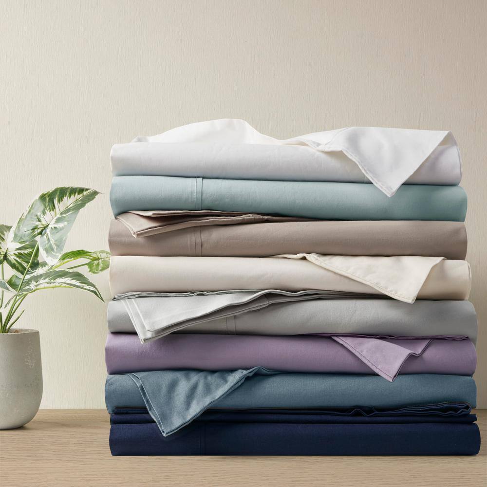 Luxurious Full/Double White Cotton Percale Sheet Set