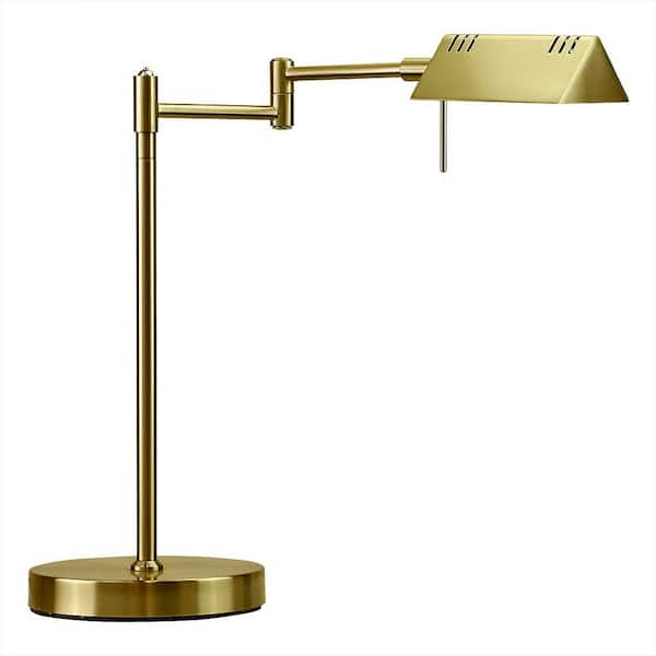 O'Bright DL05D, 17 in. Gold, Pharmacy, Desk, Reading, Craft, Work Table LED Lamp, 12 W LED Full Range Dimming, 360º Swing Arms