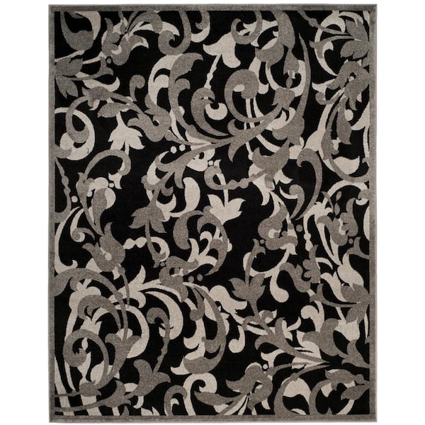 SAFAVIEH Amherst Anthracite/Light Gray 8 ft. x 10 ft. Border Area Rug