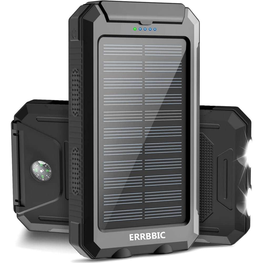 38800mah Portable Solar Power Bank Waterproof Battery Backup Charger with D