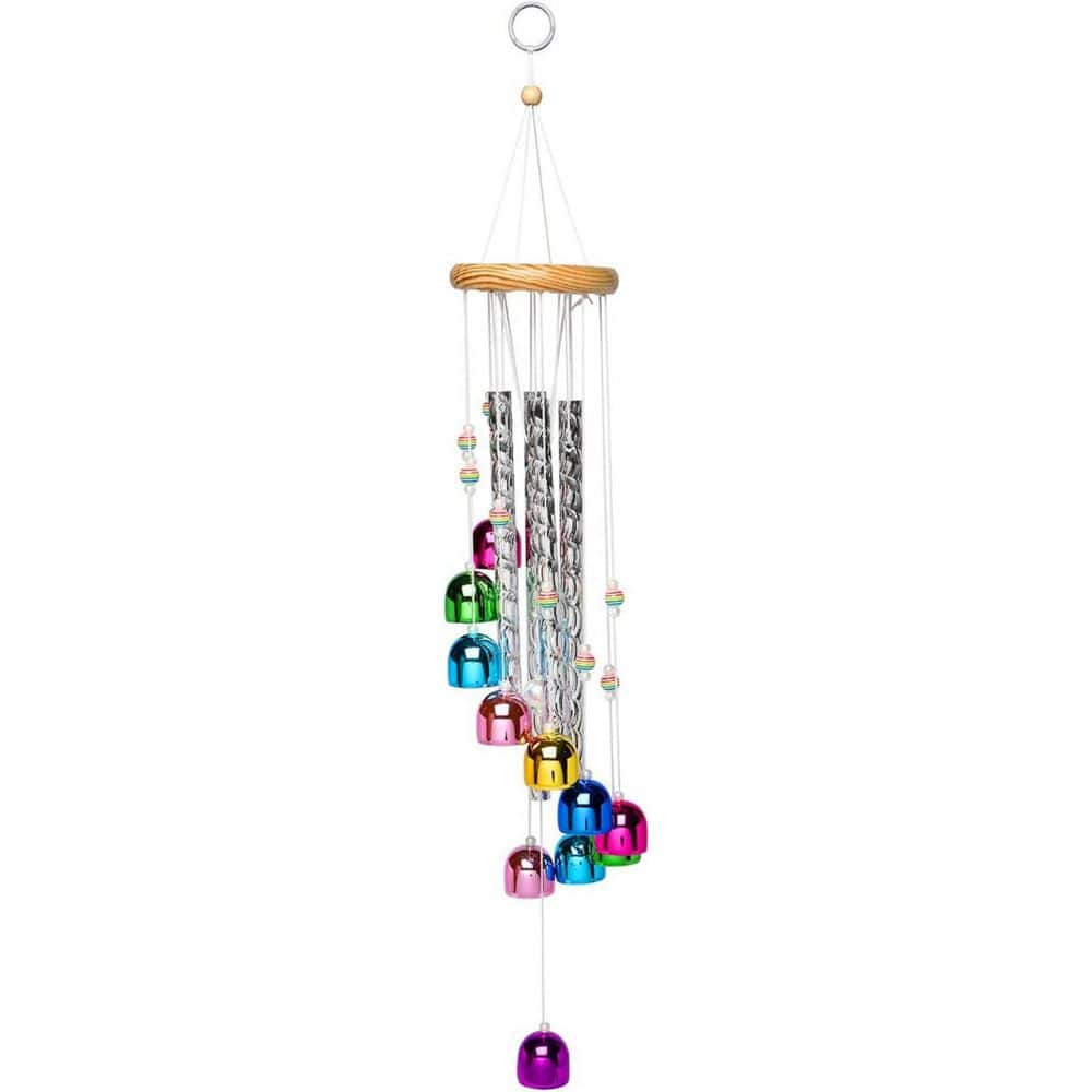 Colorful Wind Chimes for Outside with 4-Aluminum Tubes Comes with 11-Bells for Home Garden Yard Patio Decor