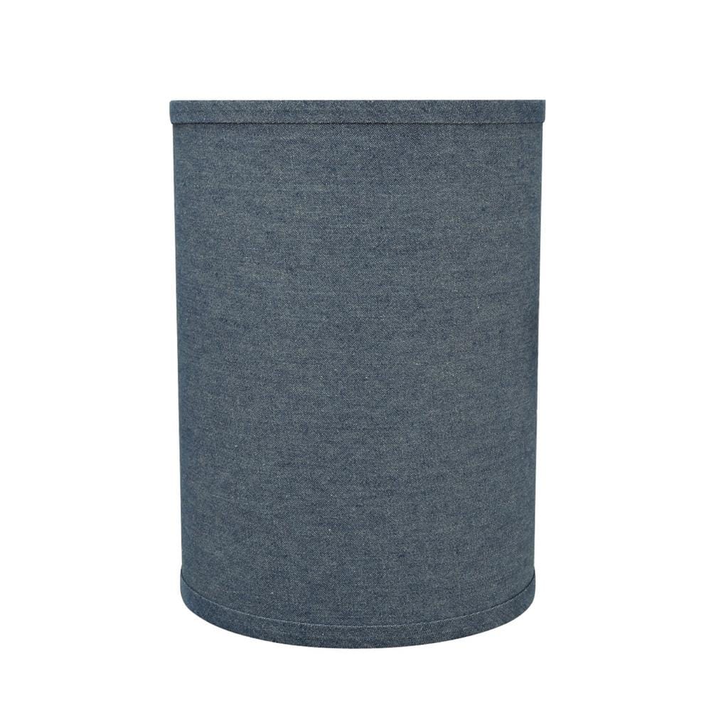 Washing Blue Denim Fabric Drum Lamp Shade, 8" x 11"