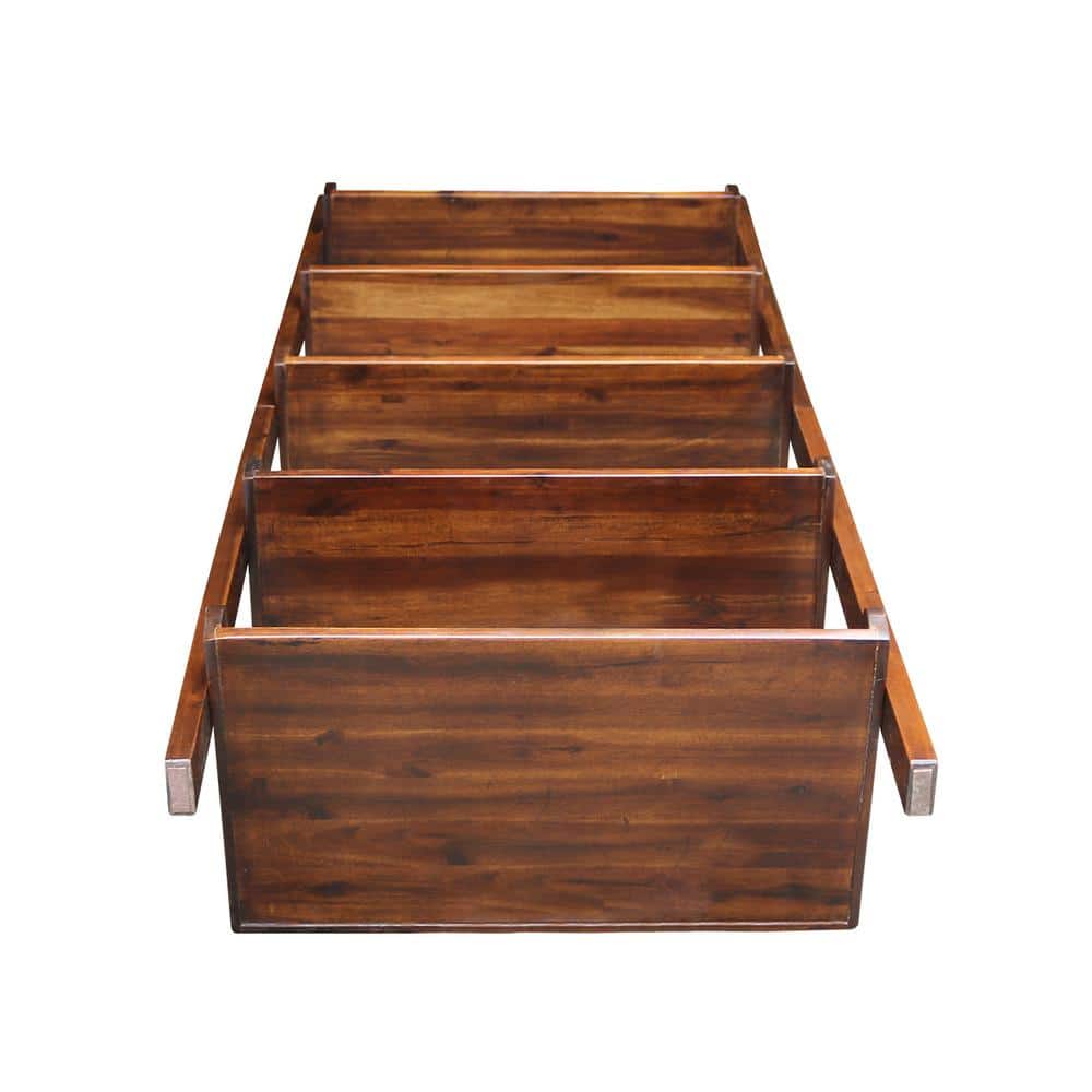 75" Espresso Solid Wood Ladder Bookcase with Five Shelves