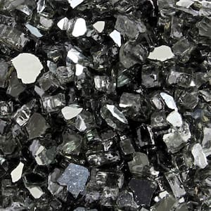 20 lbs. Black Reflective Fire Glass