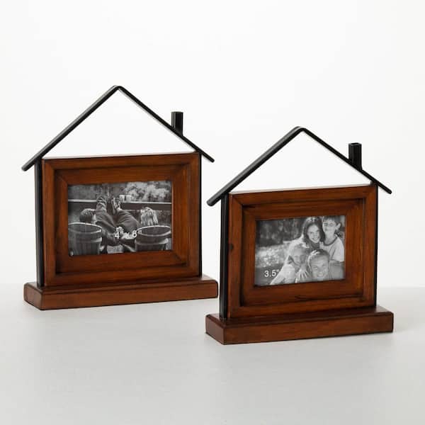 SULLIVANS 11 in. And 10 in. Modern Wood House Picture Frame Set of 2