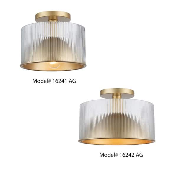 Bel Air Lighting Quartz Serenade 10.75 in. 1-Light Gold Semi