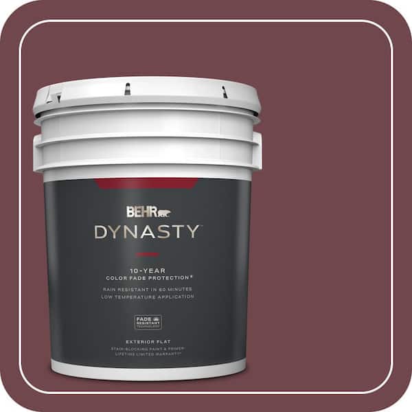 BEHR DYNASTY 5 gal. #PPU1-14 Formal Maroon Flat Exterior Stain-Blocking Paint & Primer