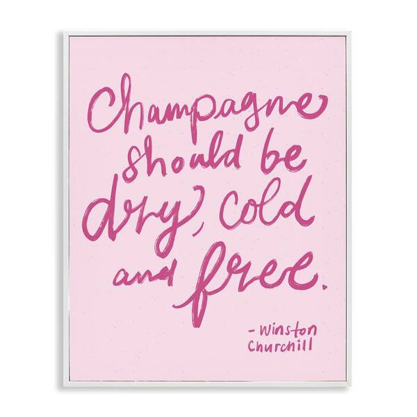 Stupell Industries Dry Cold Free Champagne by Kristina Hultkrantz White Framed Food Giclee Art Print 14 in. x 11 in.