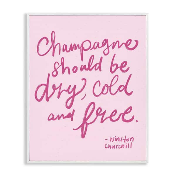 Stupell Industries Dry Cold Free Champagne by Kristina Hultkrantz White Framed Food Giclee Art Print 30 in. x 24 in.