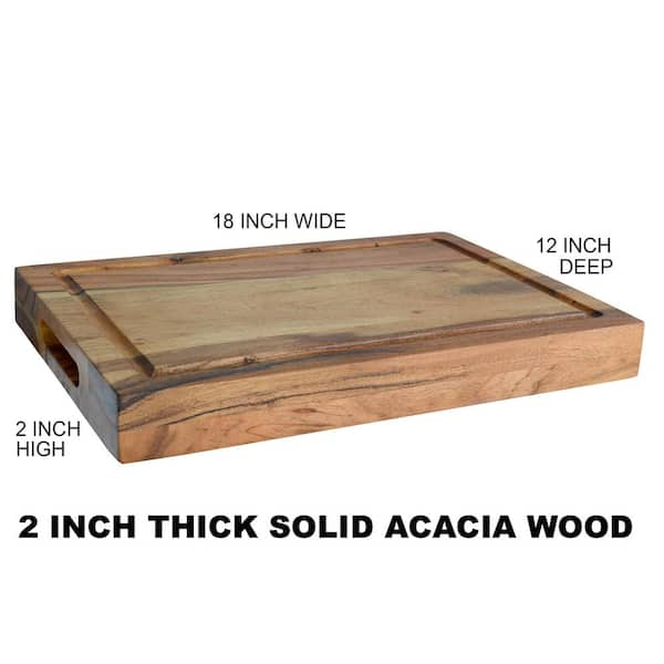 Large 24 in. x 18 in. Rectangular Wood Grain Cutting Board 1-Pack