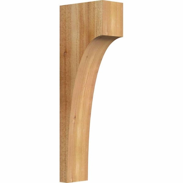 Ekena Millwork 4 in. x 8 in. x 24 in. Western Red Cedar Huntington Rough Sawn Corbel