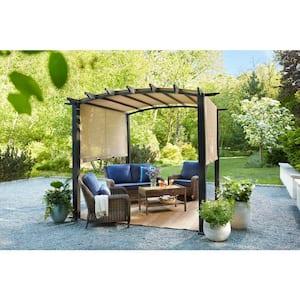 Cambridge Brown Rectangular Wicker Outdoor Patio Coffee Table with Faux Wood Table Top