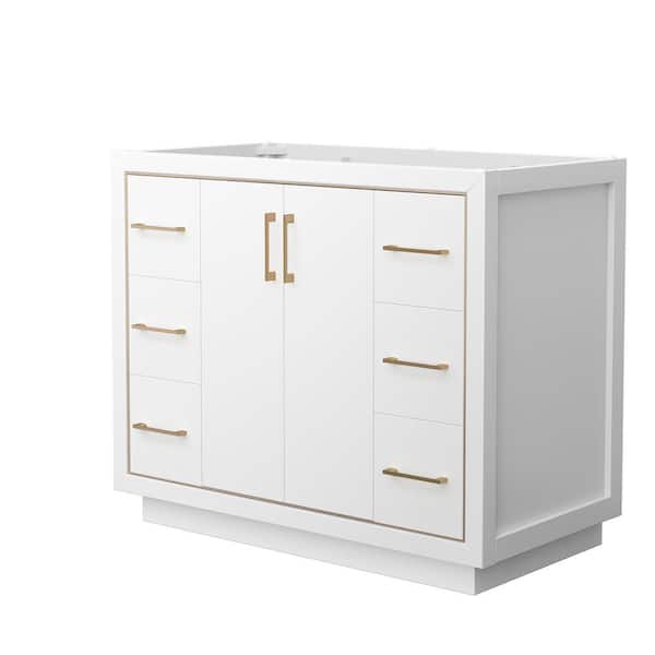 Wyndham Collection Icon 41.25 in. W x 21.75 in. D x 34.25 in. H Single Bath Vanity Cabinet without Top in White