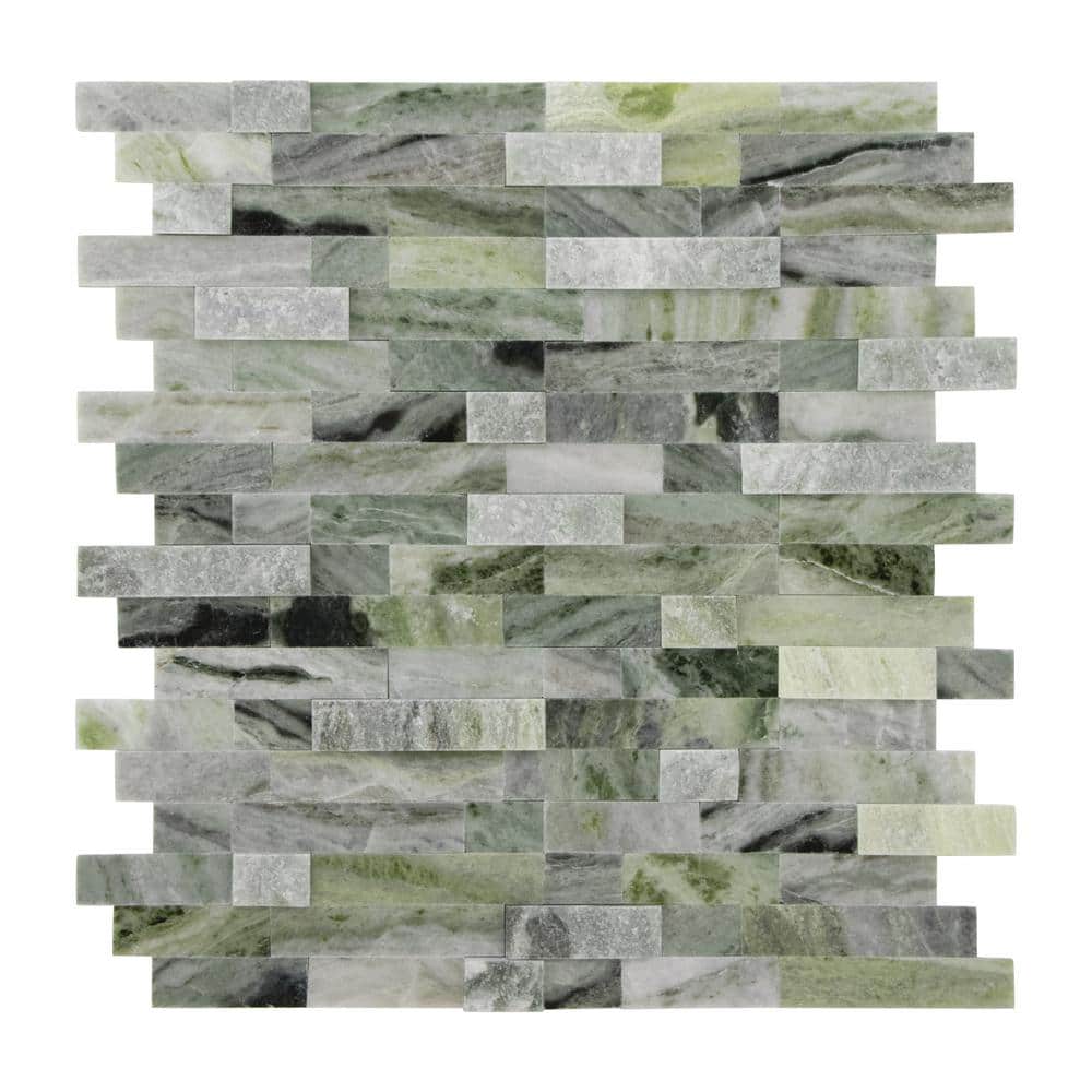 Emerald Green Natural Marble Peel and Stick Mosaic Tile
