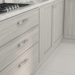 Marsala Collection 5 1/16 in. (128 mm) Grooved Chrome Transitional Rectangular Cabinet Bar Pull