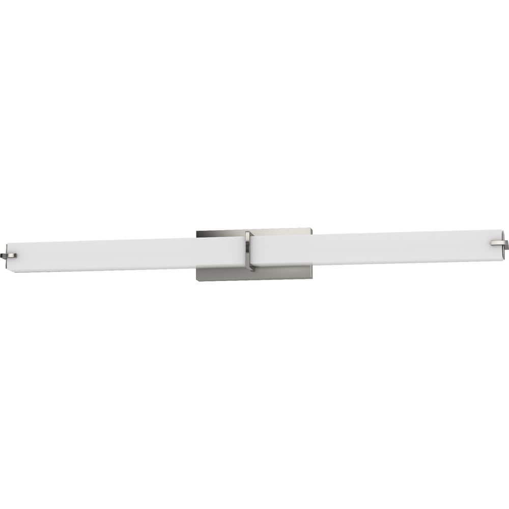 1-Light Brushed Nickel Integrated LED Vanity Light Bar with White Acrylic Shades price history on PriceWatchPro