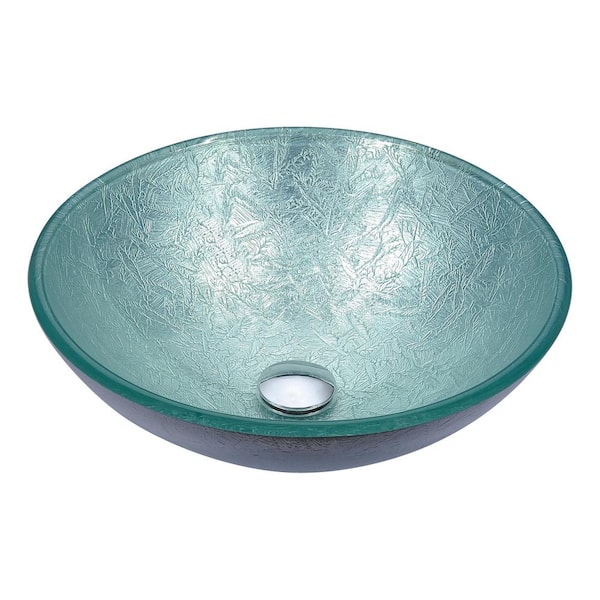 ANZZI Posh Series Deco-Glass Vessel Sink in Glacial Silver LS-AZ296 ...