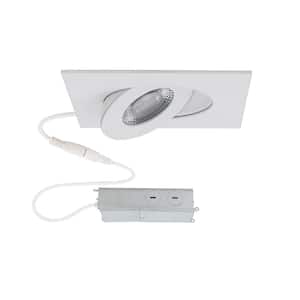 Lotos 2 in. Canless Square Adjustable 3000K New Construction/Remodel IC-Rated Integrated LED Recessed Light Kit