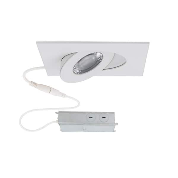 WAC LIMITED Lotos 2 in. Canless Square Adjustable 3000K New Construction/Remodel IC-Rated Integrated LED Recessed Light Kit