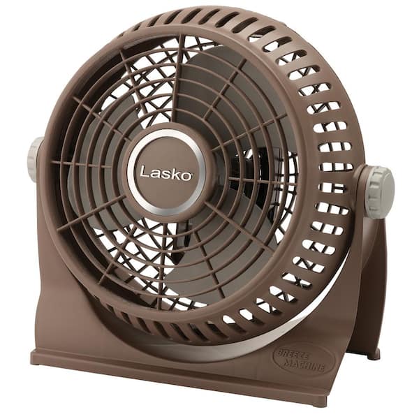 Lasko Breeze Machine 10 in. 2 Speed Brown Desk Fan with 360 Degree Pivoting Fan Head