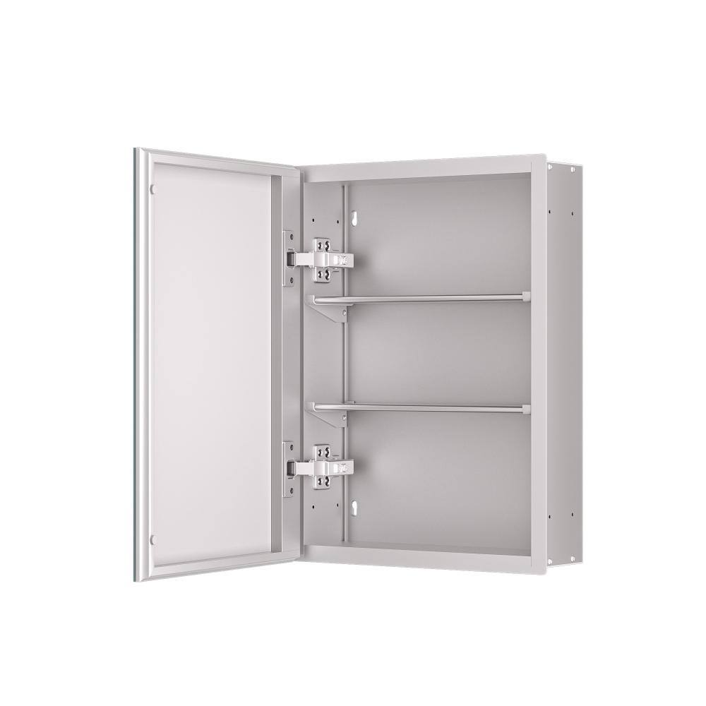 15 in. W x 19 in. H Rectangular Beveled Frameless Metal Silver Surface Mount/Recessed Medicine Cabinet with Mirror price history on PriceWatchPro