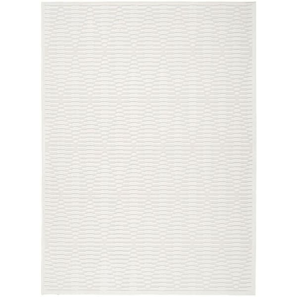 Casual Ivory 7 ft. x 9 ft. Diamond Contemporary Area Rug