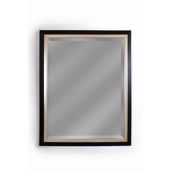 Unbranded Executive Black Frame with Silver Trim Wall Mirror