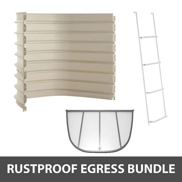 Rockwell Denali 60 in. x 39 in. x 60 in. Composite Window Well with Polycarbonate Cover and Ladder