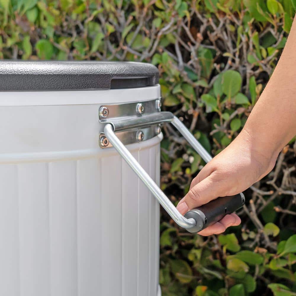 Permasteel 120-Qt White Metal Rolling Patio Cooler with Wheels