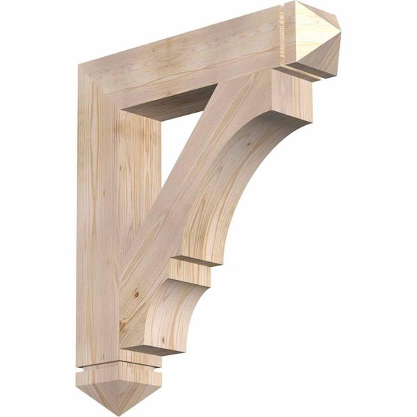 Ekena Millwork 5.5 in. x 34 in. x 30 in. Douglas Fir Balboa Arts and Crafts Smooth Bracket
