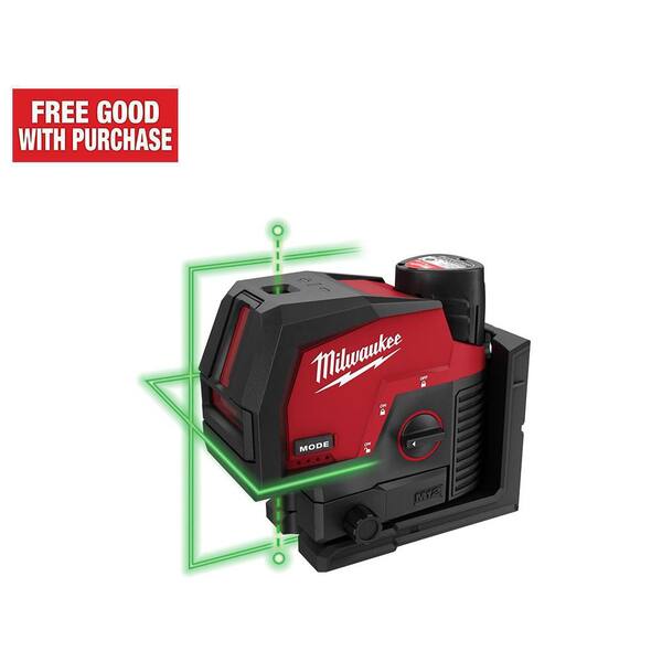 M12 12-Volt Lithium-Ion Cordless Green 125 ft. Cross Line and Plumb Points  Laser Level (Tool-Only)