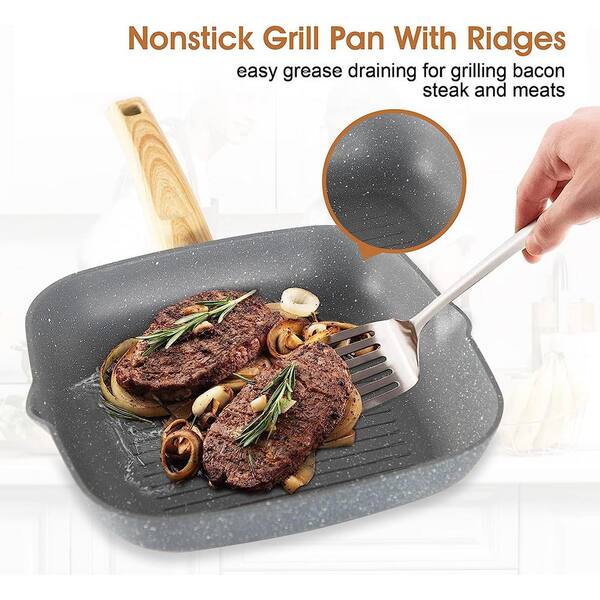 Adrinfly 17-Piece Assorted Granite Non-stick Pots and Pans