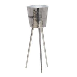 Gray Aluminum Tall Floor Champagne 3 Bottles Ice Bucket