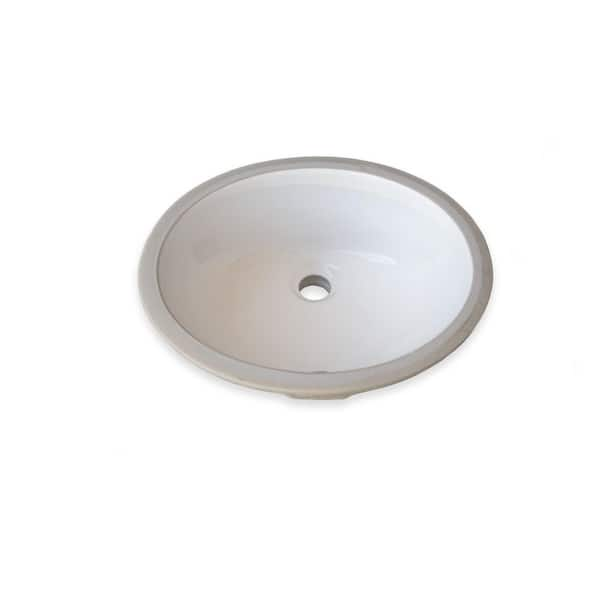 Wells Rhythm Series 17 in. Oval Undermount Single Bowl Bathroom Sink in White