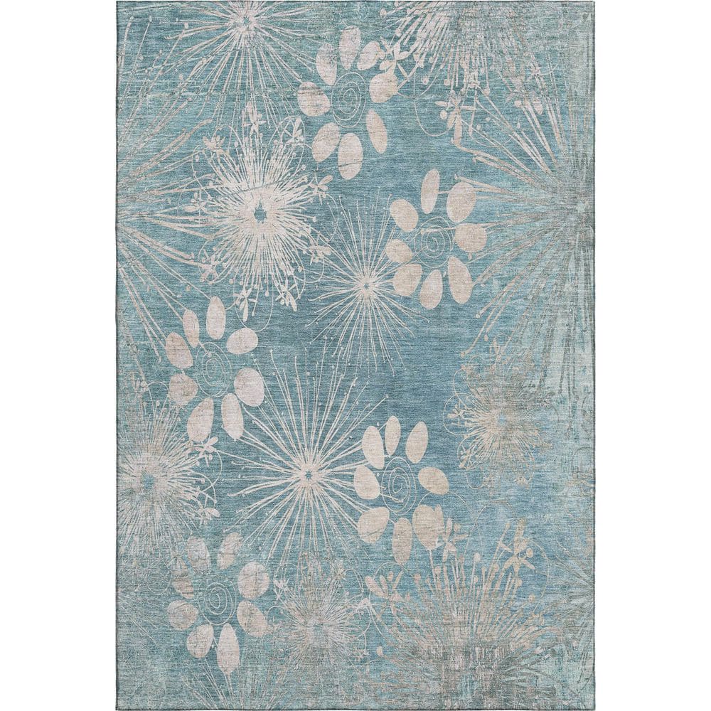 Mayfield Premium Machine Washable Abstract AMF2225 Blue 3 ft. x 4 ft. Area Rug price history on PriceWatchPro
