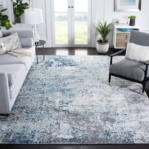 Aston Light Blue/Gray 8 ft. x 10 ft. Distressed Abstract Area Rug