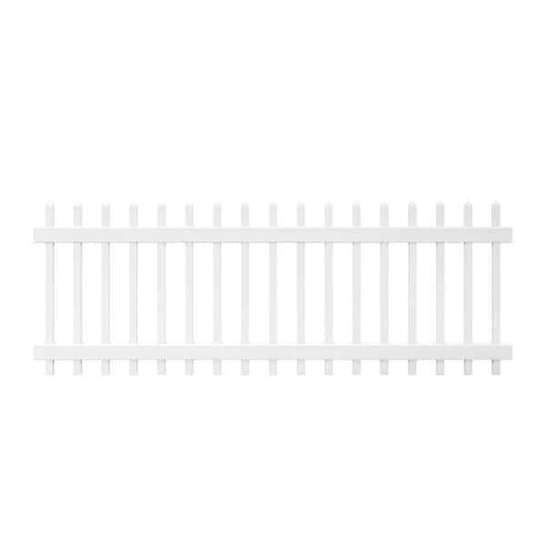 Outdoor Essentials 3 ft. x 8 ft. White Vinyl Spaced Picket Fence Panel