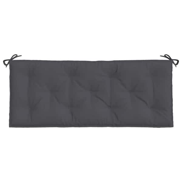 47.2 in. x 19.7 in. Gray Rectangular Outdoor Cushion for Bench with Tufted Oxford Fabric